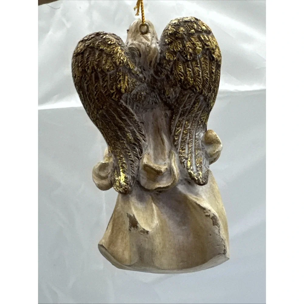 Schurman‎ Retail Group 2 Gold Distressed Christmas Angel Ornaments